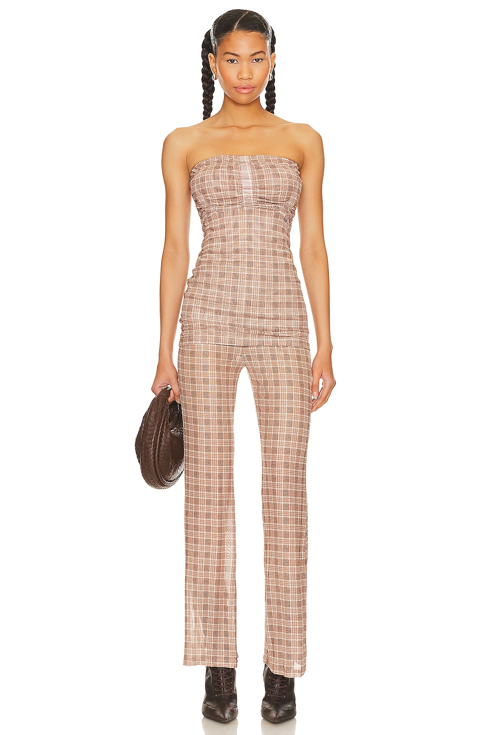 view 1 of 5 Checkered Set in Beige/brown