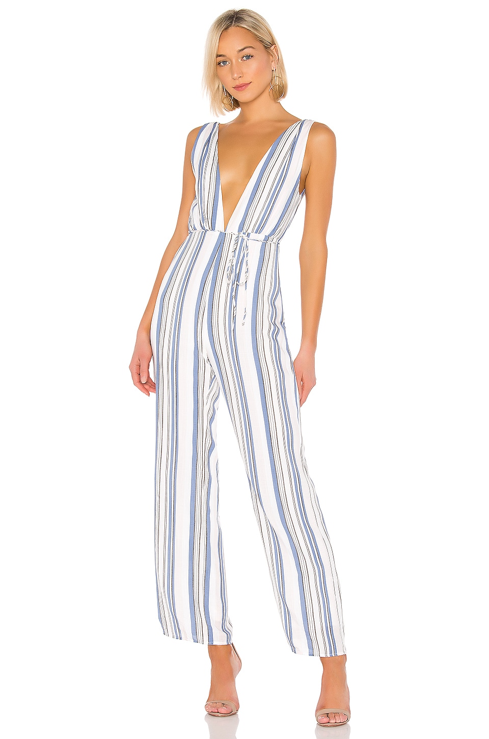 view 1 of 3 Bette Deep V Jumpsuit in Multi Stripe