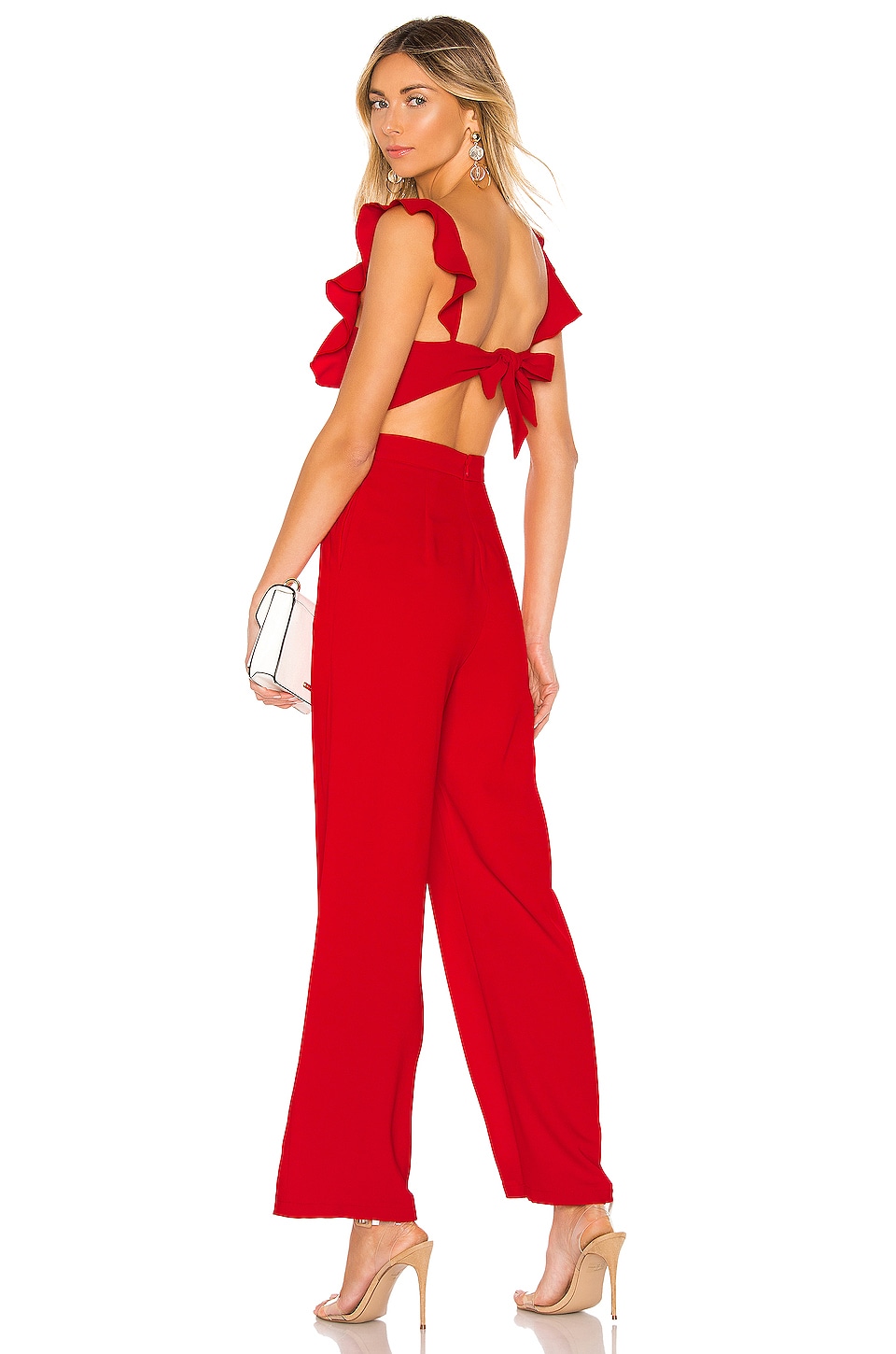 revolve red jumpsuit