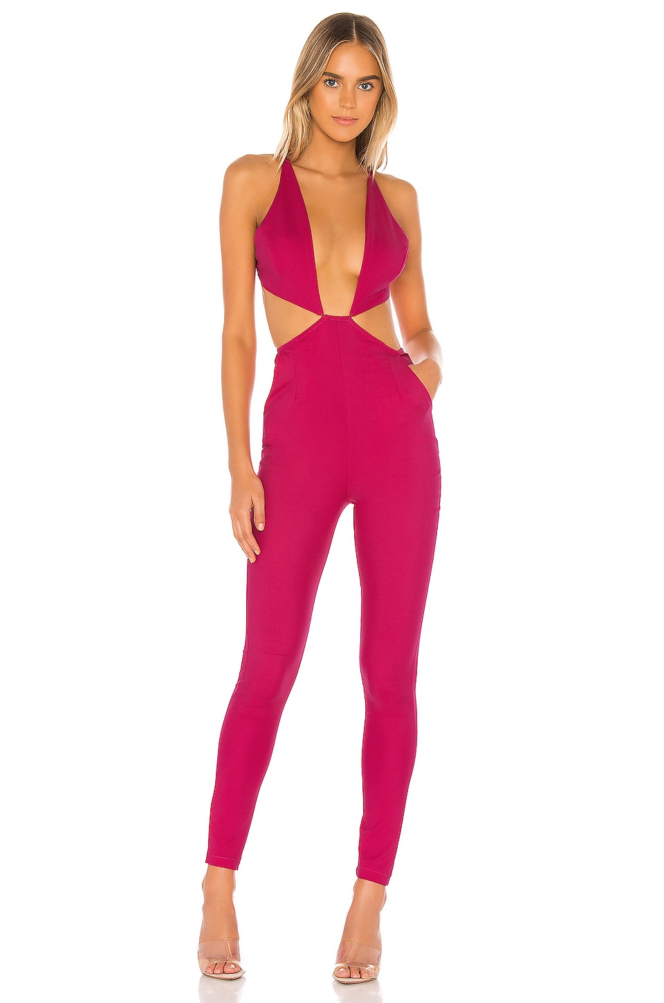 pink cut out jumpsuit