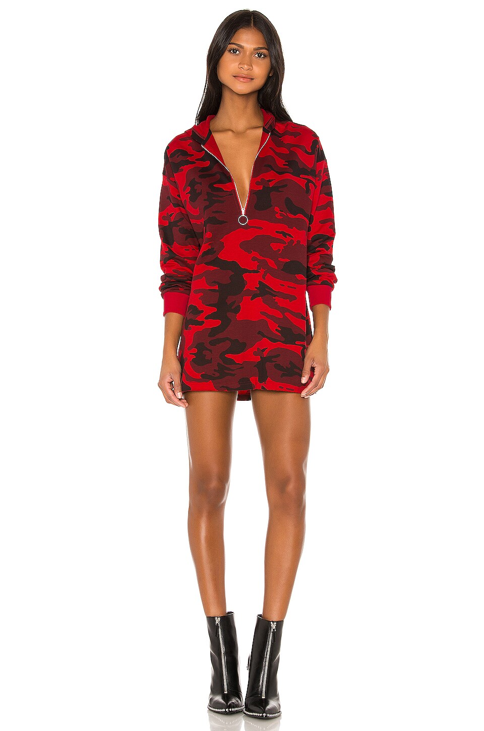 red hooded sweatshirt dress