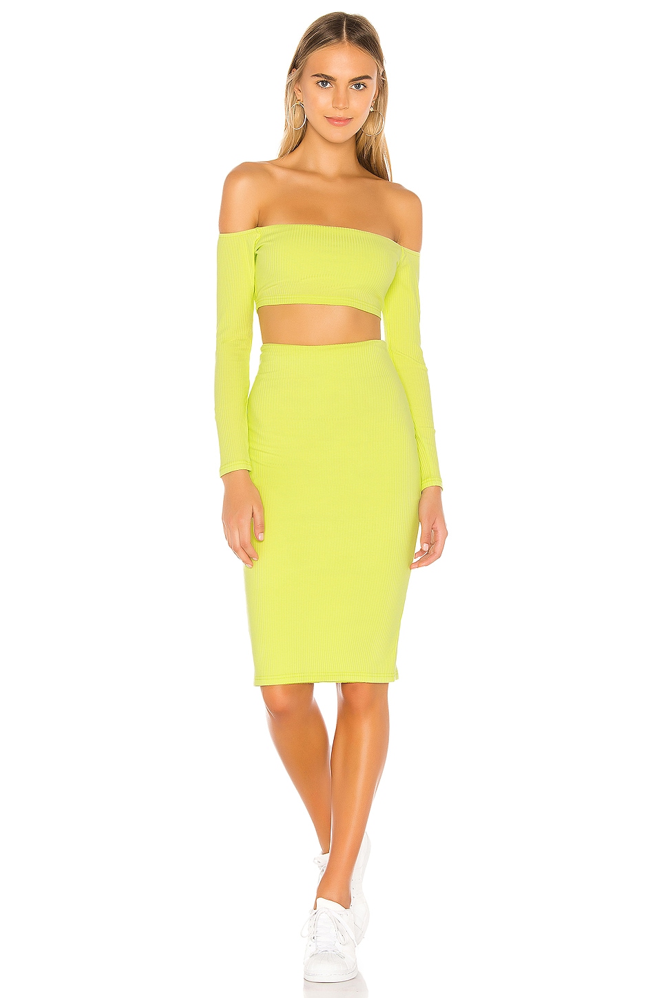 view 1 of 3 Sevina Ribbed Set in Lime