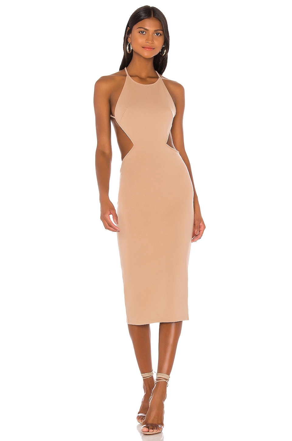 superdown Zayne Midi Dress in Nude | REVOLVE