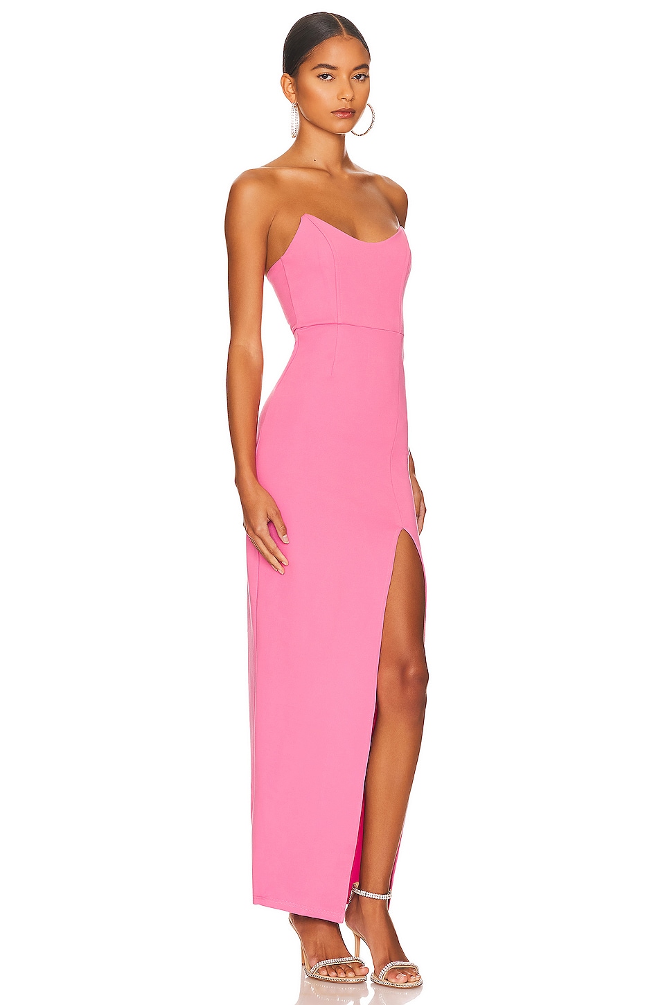 superdown Ryleigh Strapless Maxi Dress in Pink
