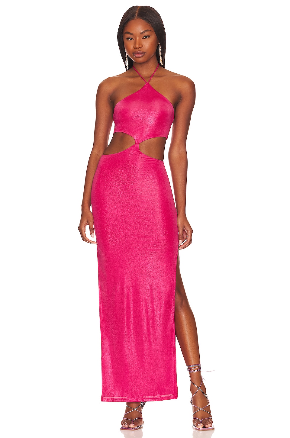 view 1 of 3 Cyntia Cut out Gown in Hot Pink
