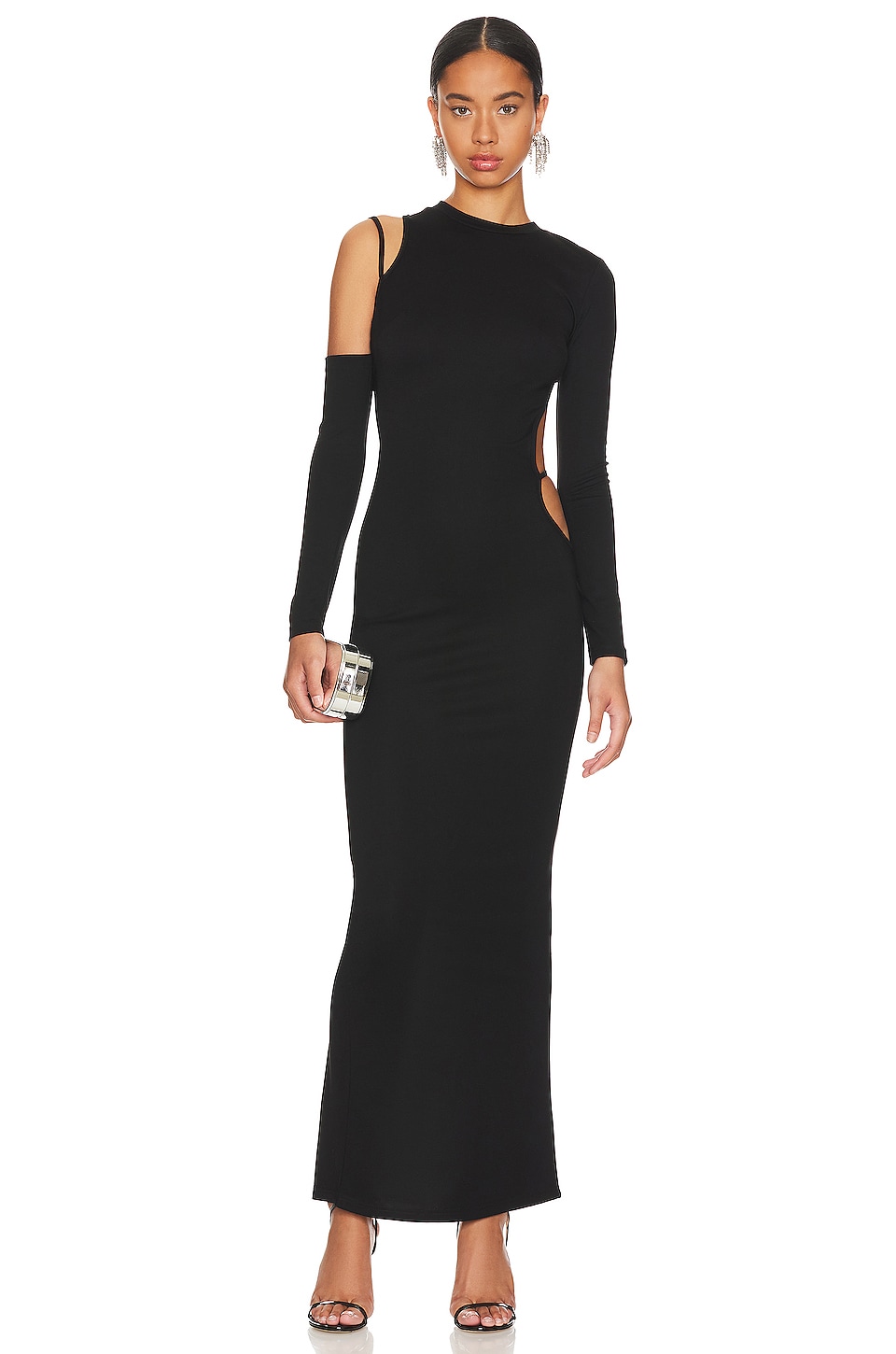 superdown Margo Open Back Gown in Black