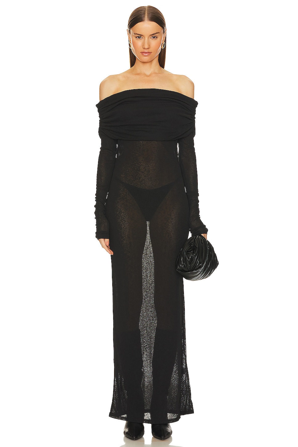 superdown Chantal Sheer Gown in Black | REVOLVE