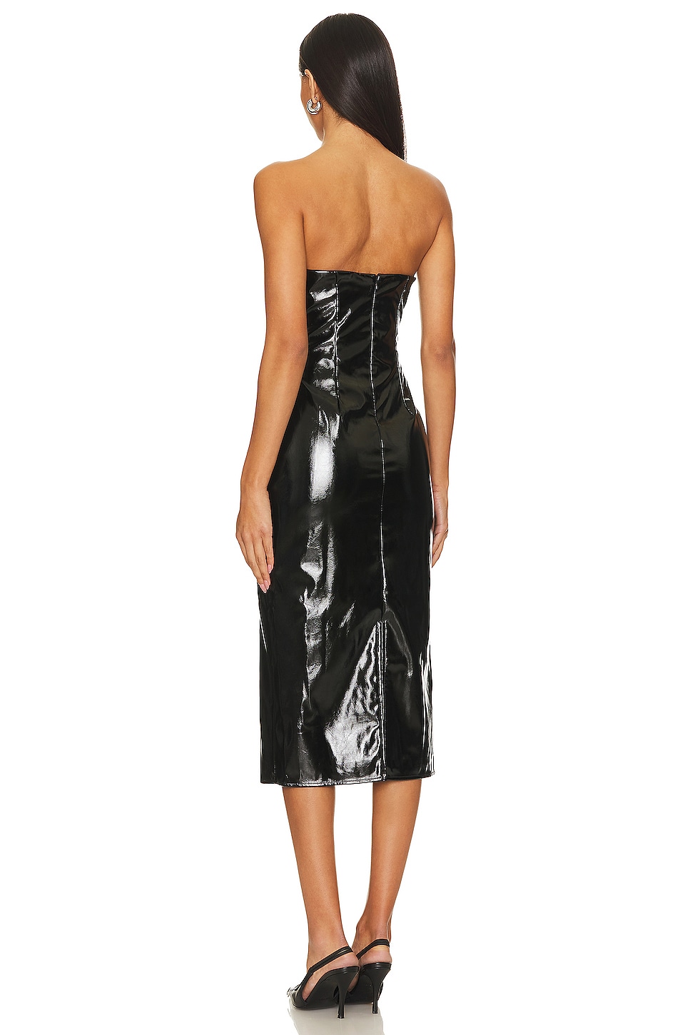 superdown Julia Faux Leather Dress in Black | REVOLVE