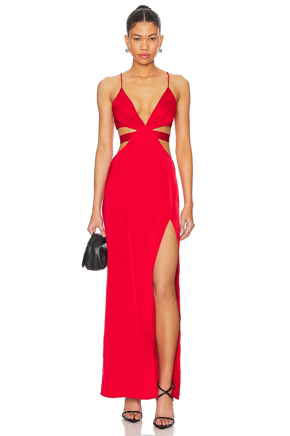 superdown Ryleigh Strapless Maxi Dress in Red