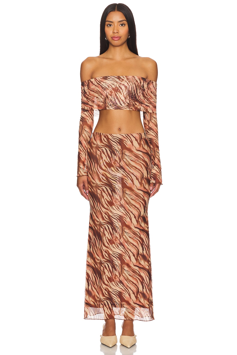 view 1 of 4 Viv Skirt Set in Brown Animal