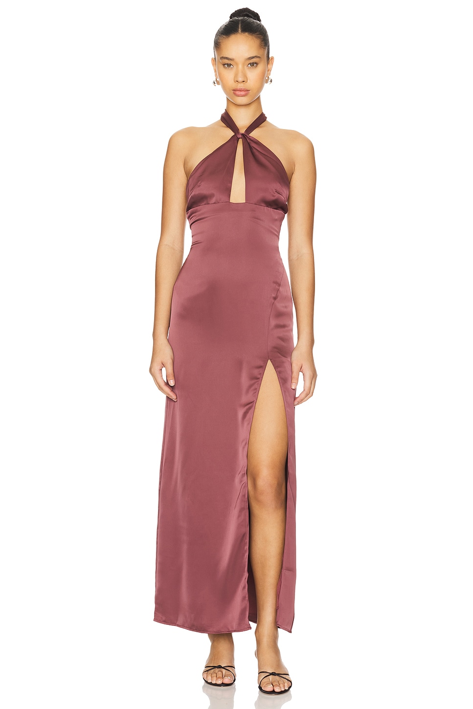 chinese dress ladies Katrina Gold Leaf Flared Maxi Dress main image 1