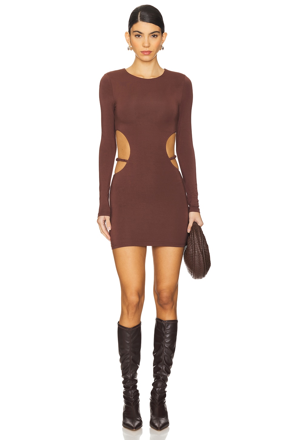 view 1 of 4 Torianna Mini Dress in Chocolate Brown