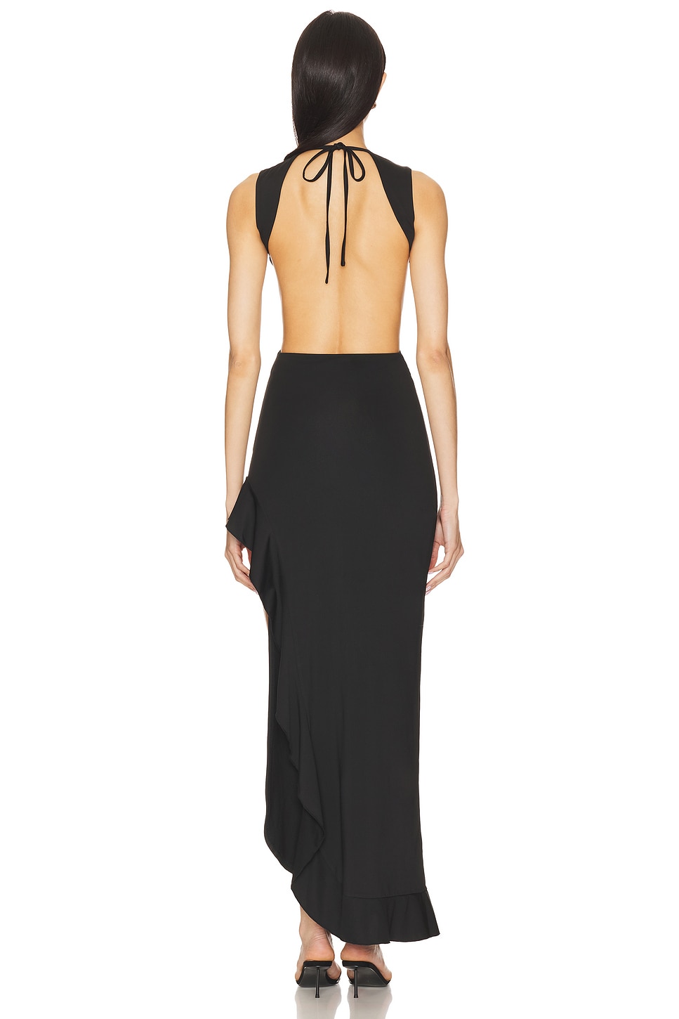 navy blue dress for baby girl Mariani Backless Maxi Dress Black main image 1