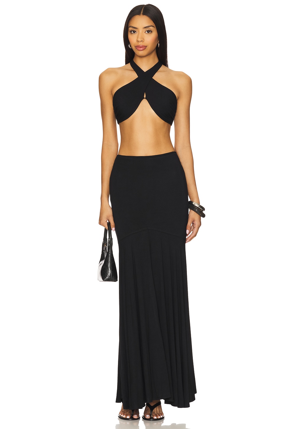 view 1 of 3 Yasmina Maxi Skirt Set in Black