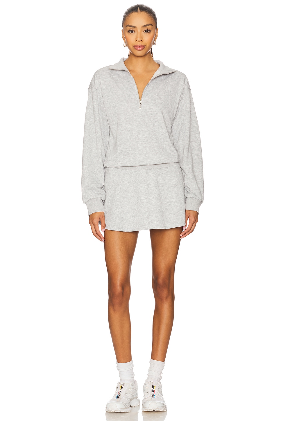 slim fit dress slacks Grey Zipper Sweatshirt Dress – BLANK main image 0