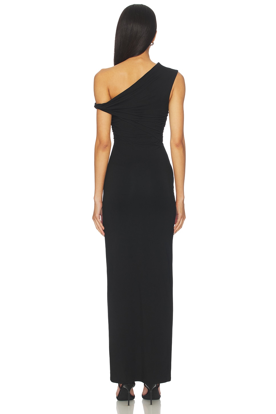 open lace back dress Sequin One-Shoulder Cut-Out Party Dress by Aleta