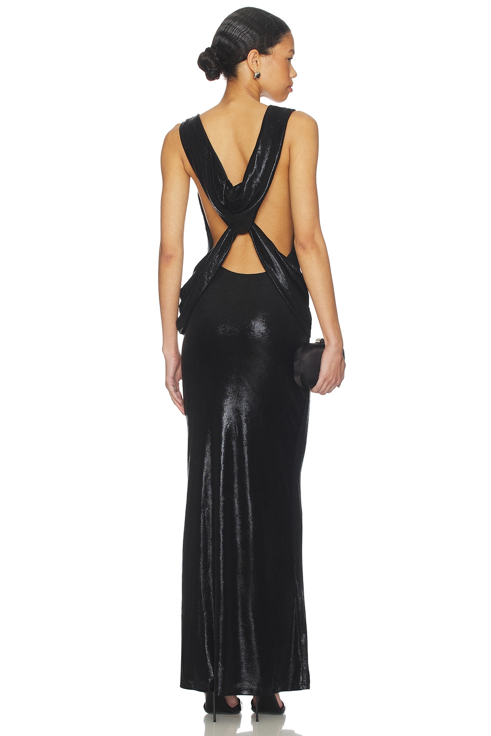 Stacy Maxi Dress in Metallic Black View 1 of 4
