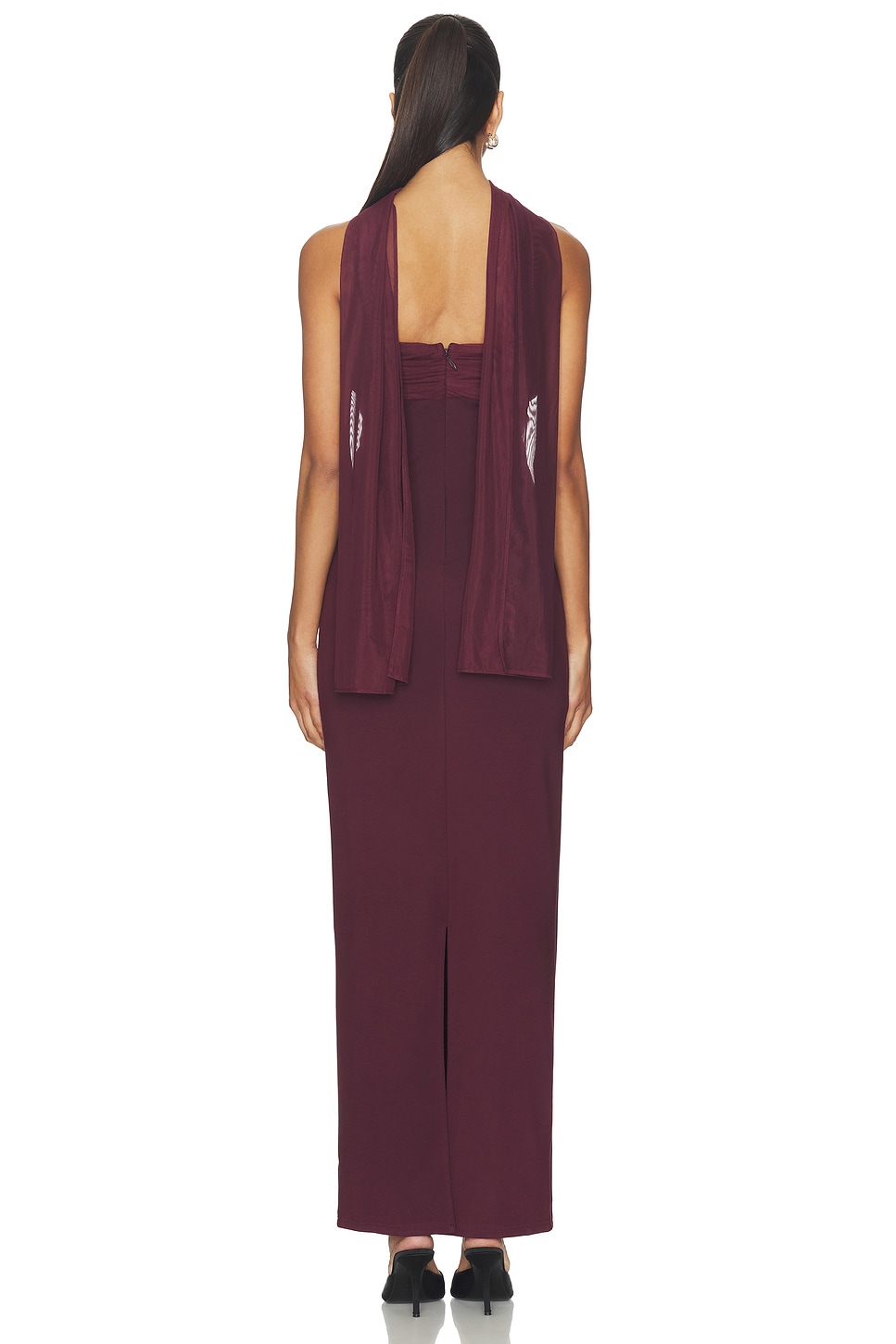 carolina formal fringe high neck maxi dress Hunter Dress