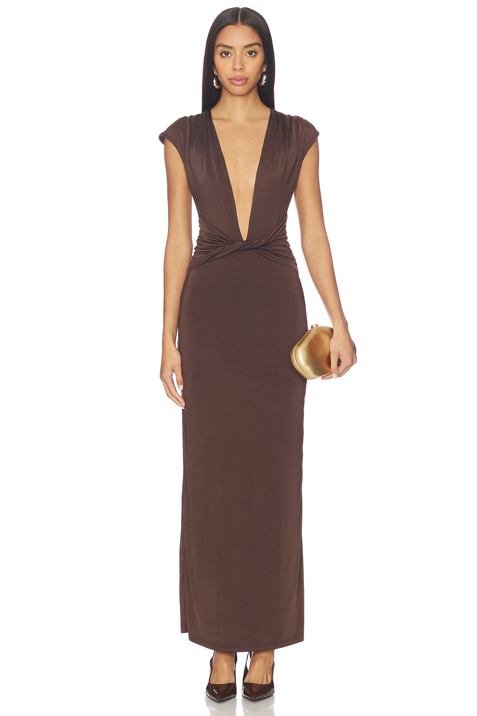 Cataleya Maxi Dress in Dark Brown View 1 of 3
