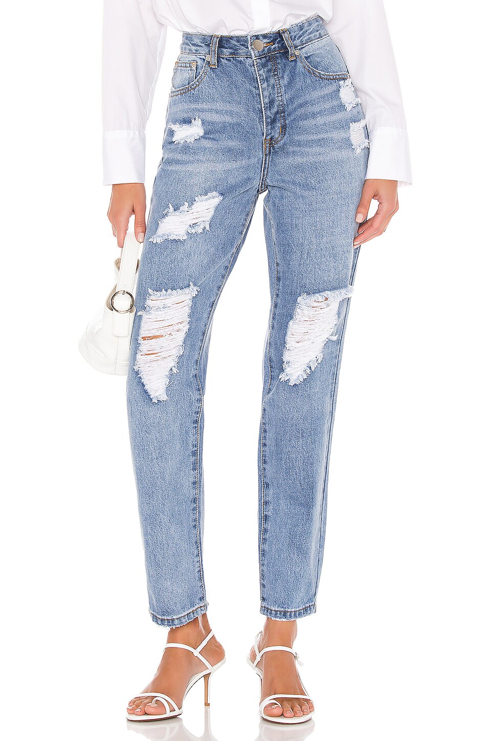 view 1 of 4 Miranda Distressed Jean in Blue Wash