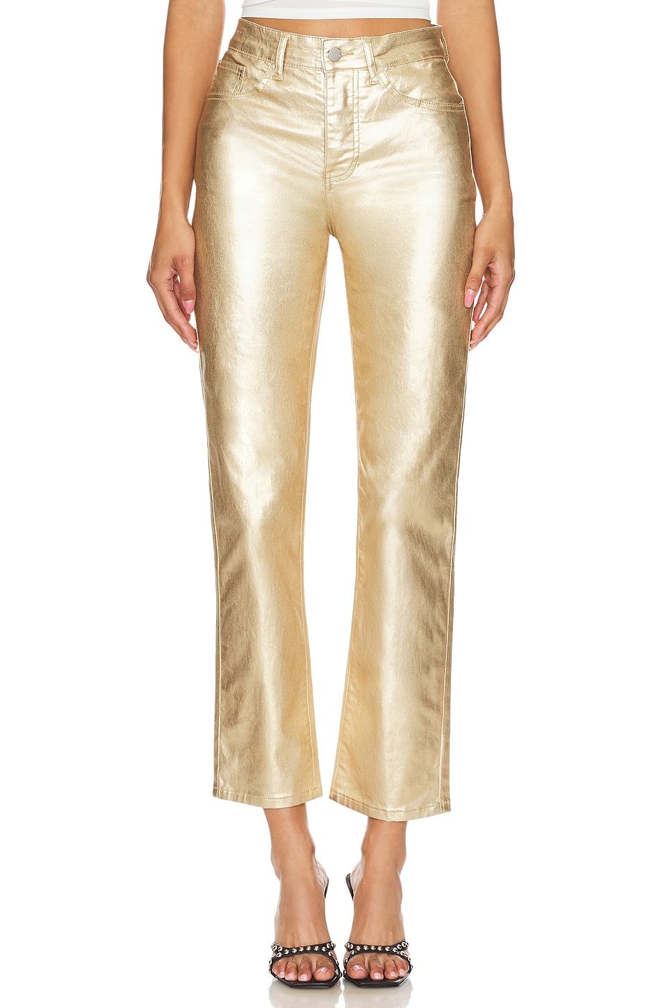 superdown Regina Metallic Jean in Soft Gold | REVOLVE