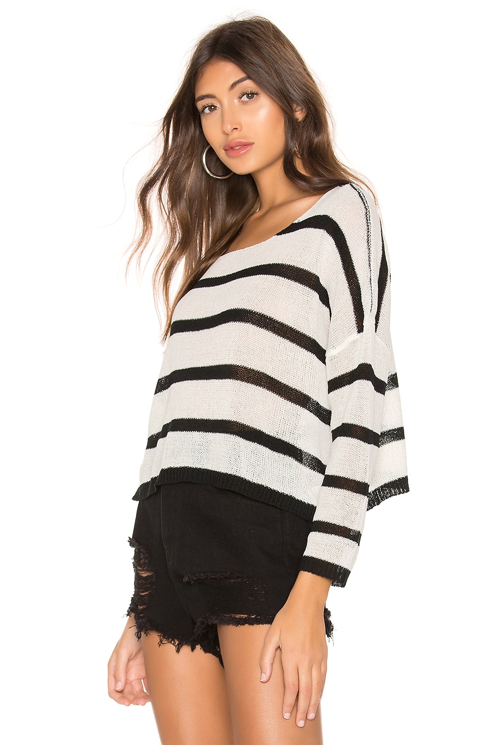 superdown Adriana Knit Sweater in Black & White