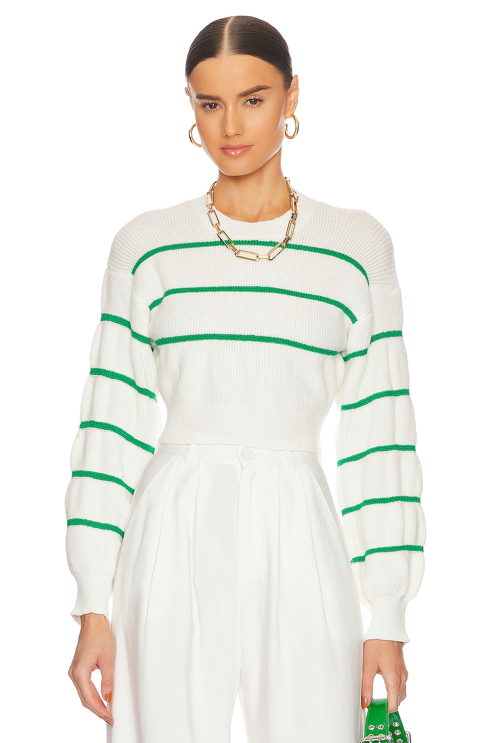 Green and white on sale sweater