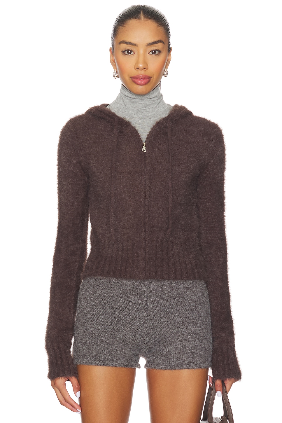 Amelia Zip Up in Chocolate Brown View 1 of 4