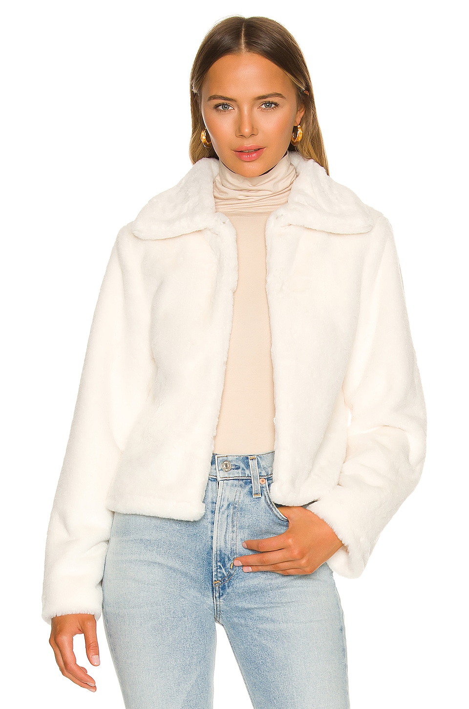 superdown Tianna Faux Fur Jacket in White | REVOLVE