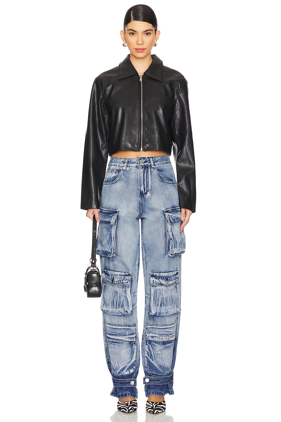 x Emily Gemma Gabriella Faux Leather Jacket