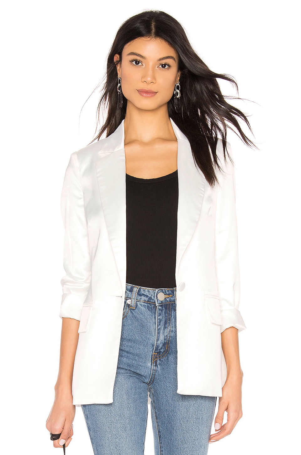 superdown Kendra Button Up Blazer in White