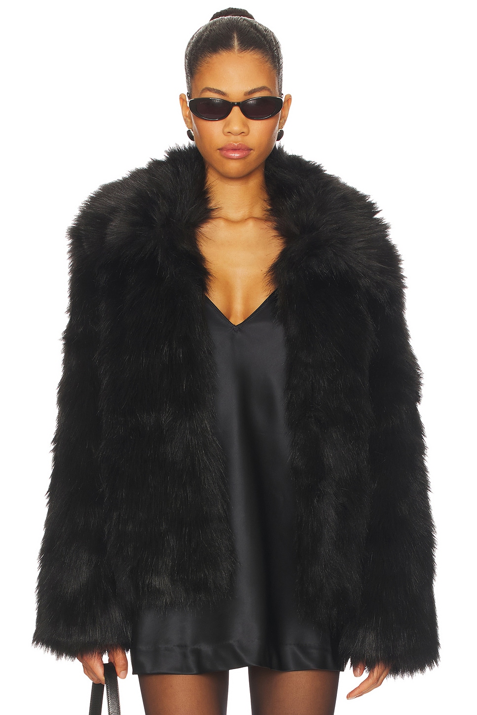 ジャケット・アウター Convertible Faux Fur Tippet Coat black superdown Kennedy Faux Fur Coat in Black | REVOLVE