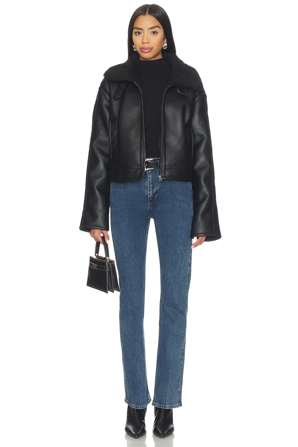 superdown Lucinda Faux Leather Jacket in Black | REVOLVE
