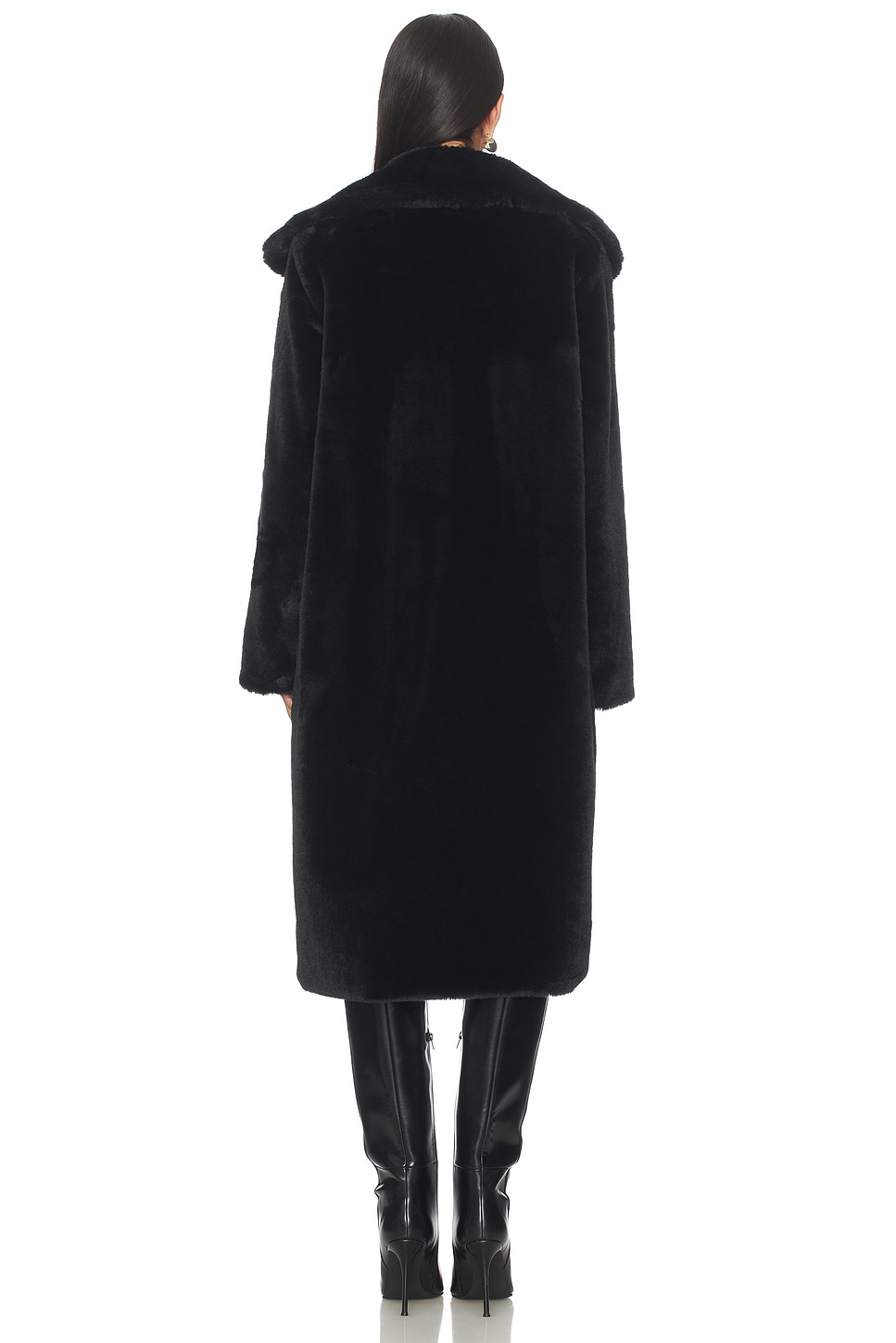 superdown Willow Faux Fur Long Coat in Black | REVOLVE