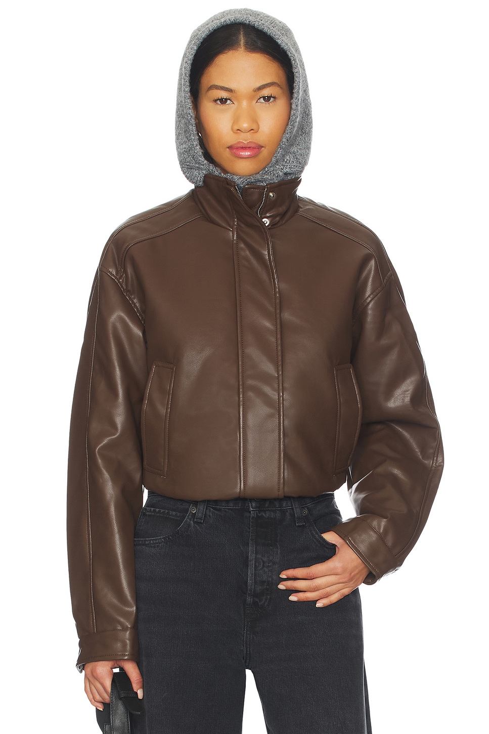 superdown - Kona Faux Leather Bomber | Plush