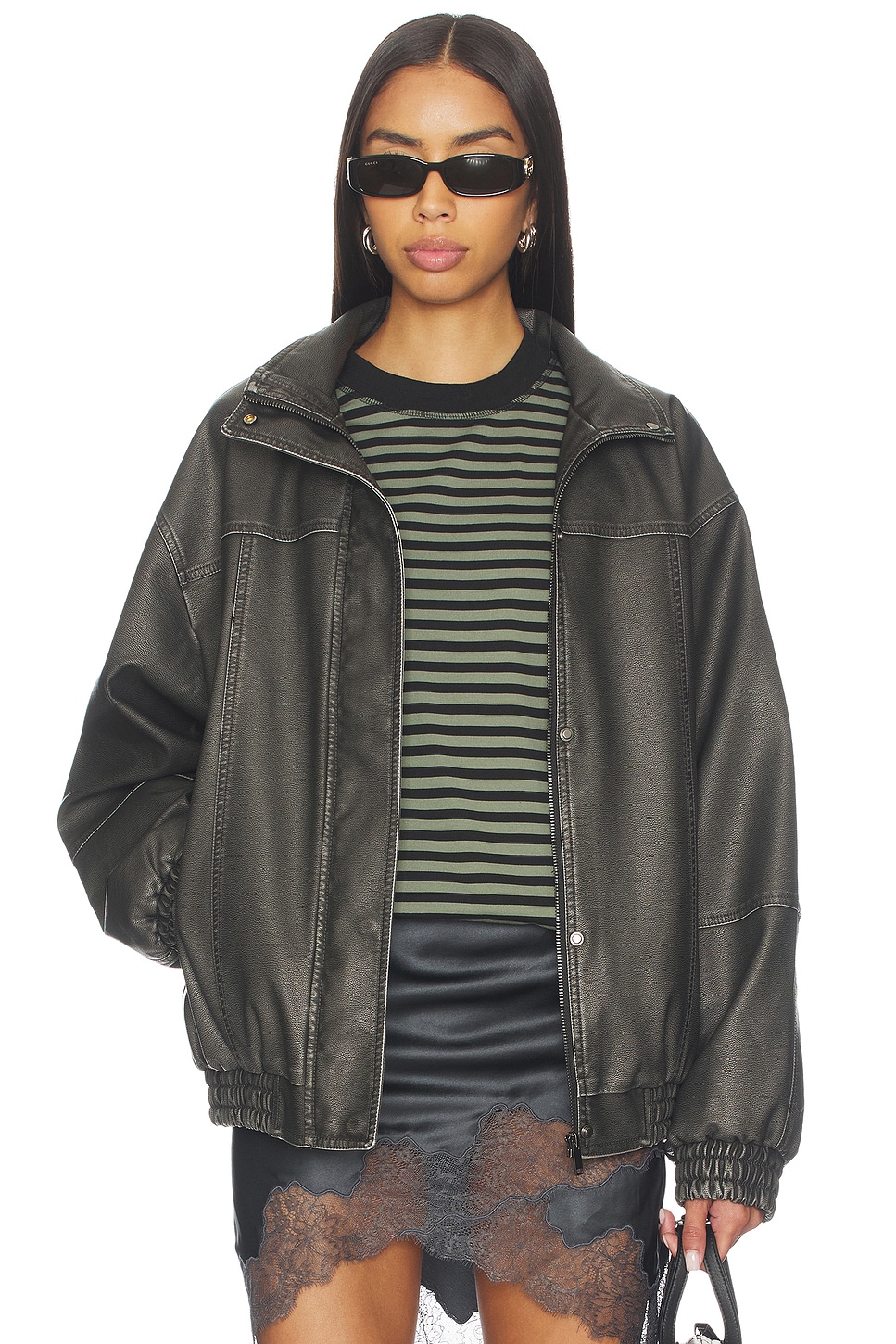 superdown Jaide Faux Leather Bomber