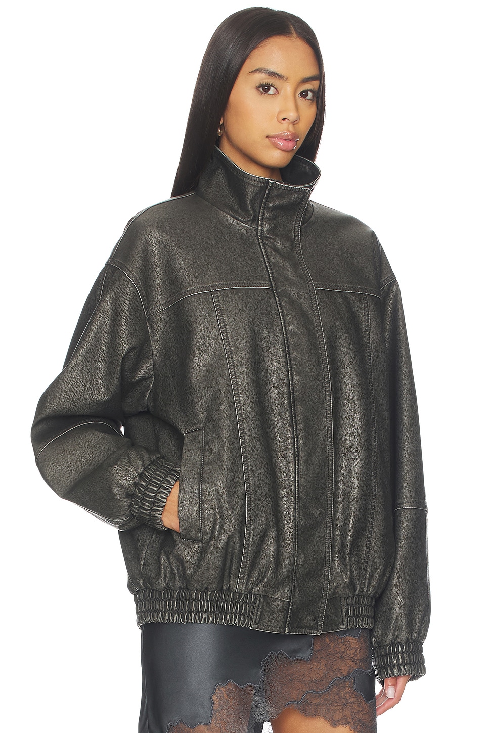 superdown Jaide Faux Leather Bomber