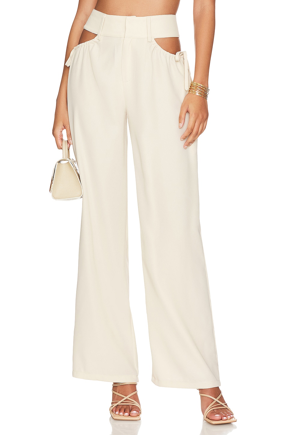 superdown Benny Cut Out Pants in Beige | REVOLVE