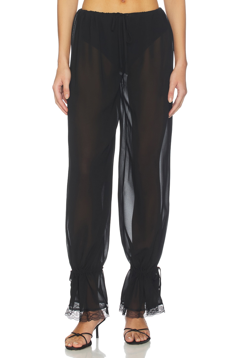 superdown Nara Sheer Balloon Pant in Black | REVOLVE