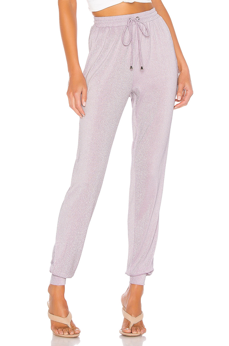 metallic track pants