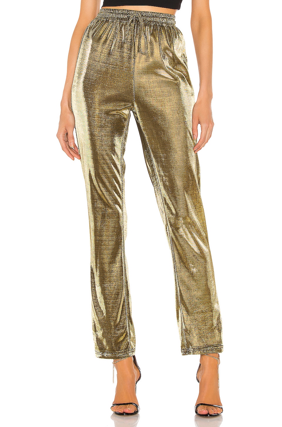 superdown Marlow Shimmer Pant in Gold 