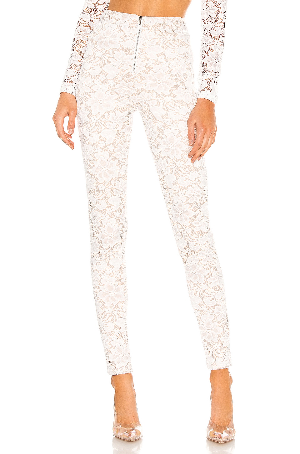 view 1 of 4 Justene Sheer Lace Pant in White