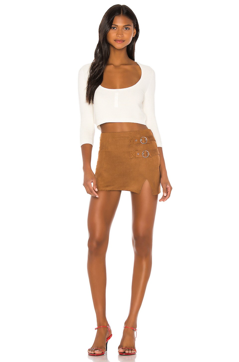superdown Adalaide Mini Skirt in Brown REVOLVE