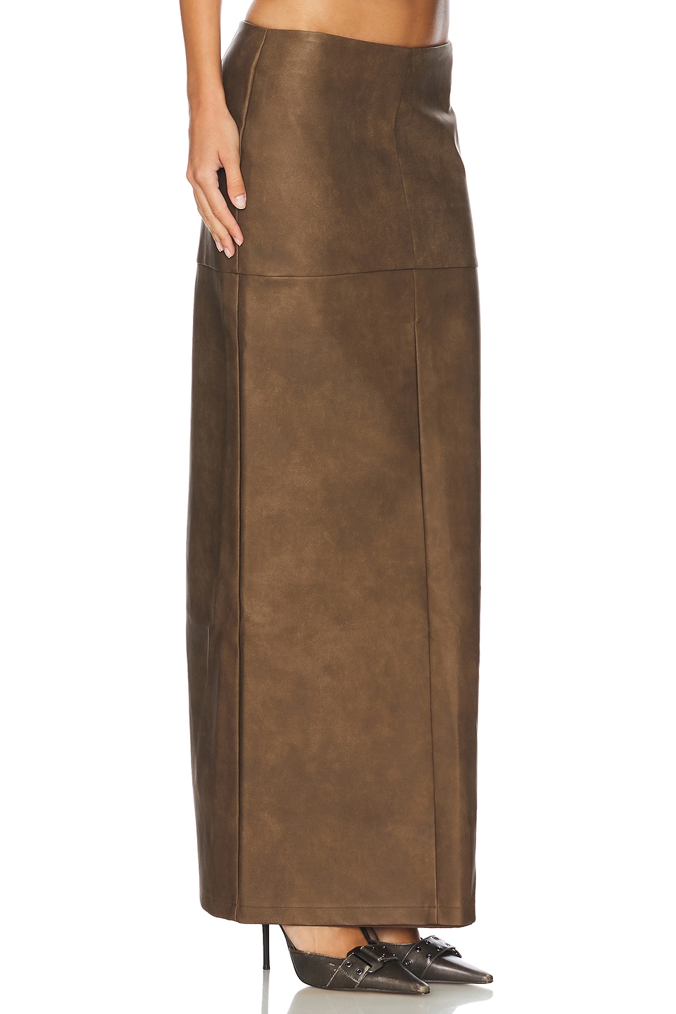 Mazu Faux Leather Maxi Skirt