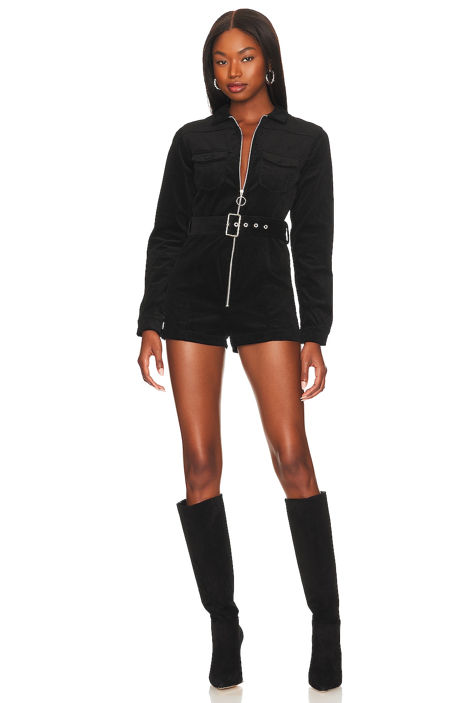 Poster Girl Adella Jumpsuit Shapewear Off The Shoulder Jumpsuit in Black