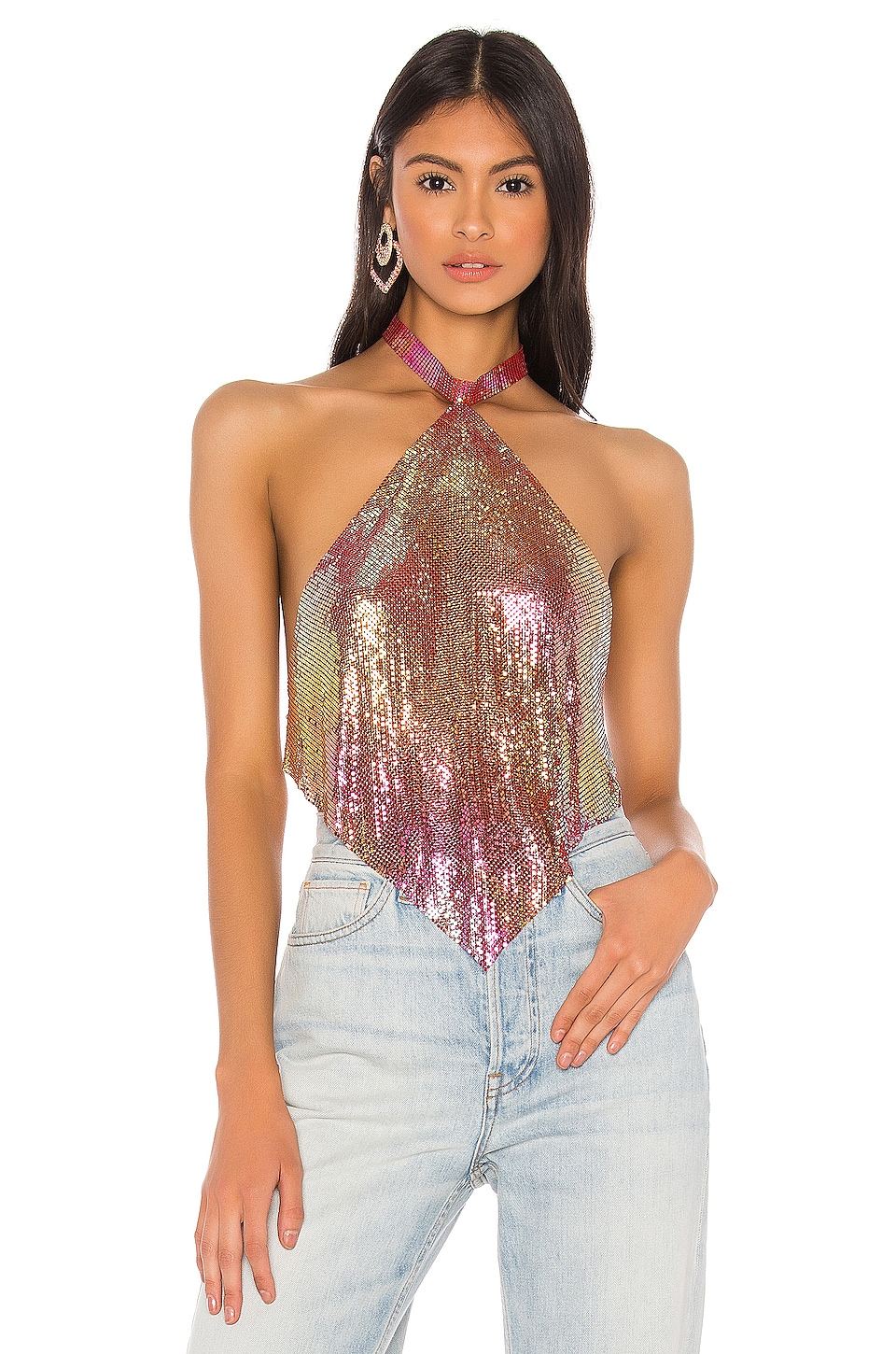 view 1 of 4 Sage Chain Crop Top in Pink