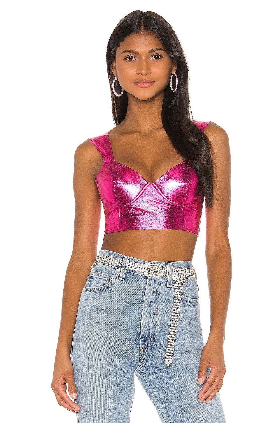 metallic bustier top