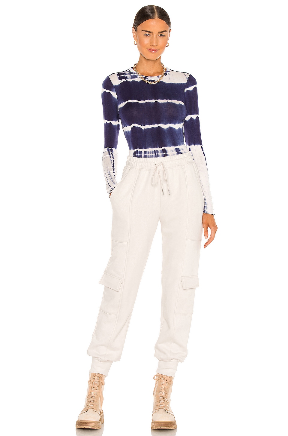 superdown Dawn Long Sleeve Top in Blue & White | REVOLVE