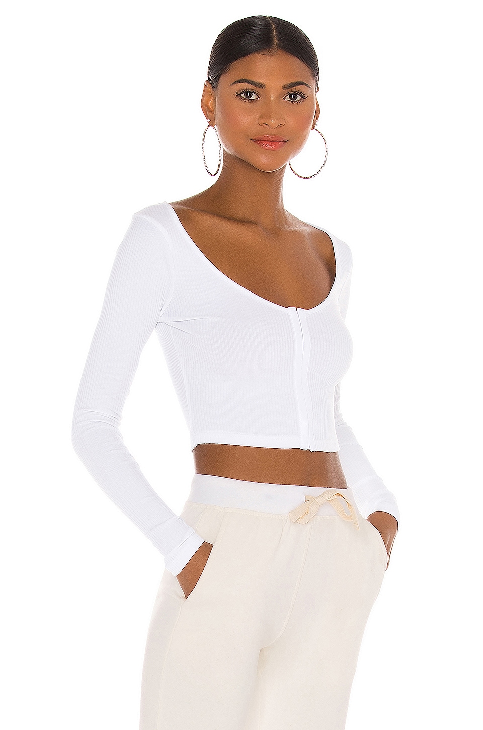 superdown Jackie Long Sleeve Top in White