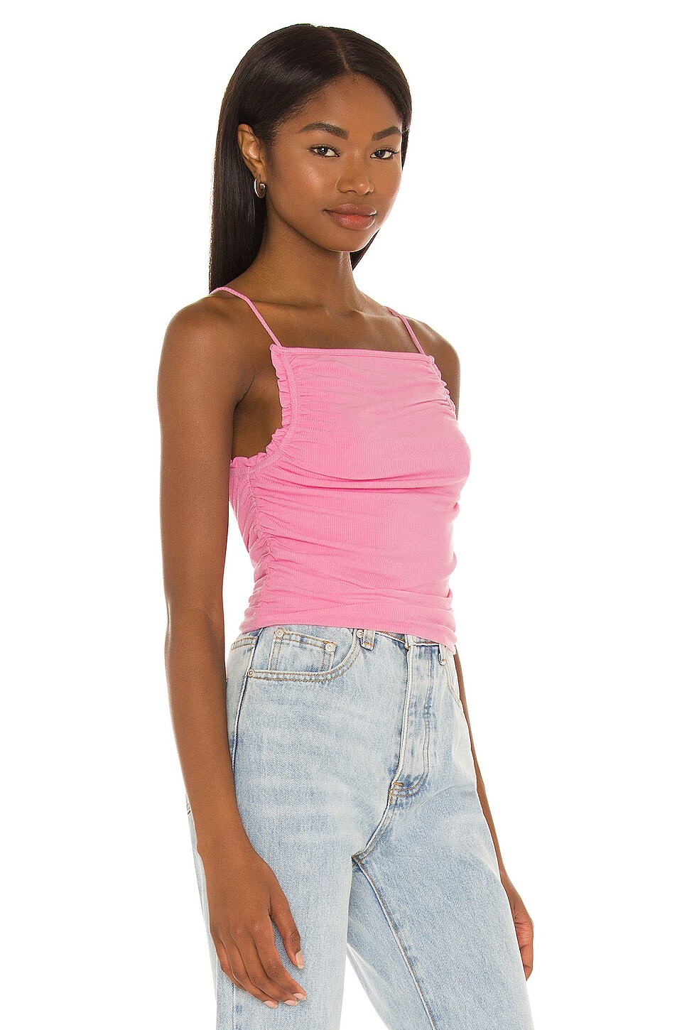 superdown Jessa Ruched Tank in Pink